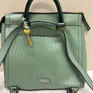 Fossil Mint Green Satchel Bag